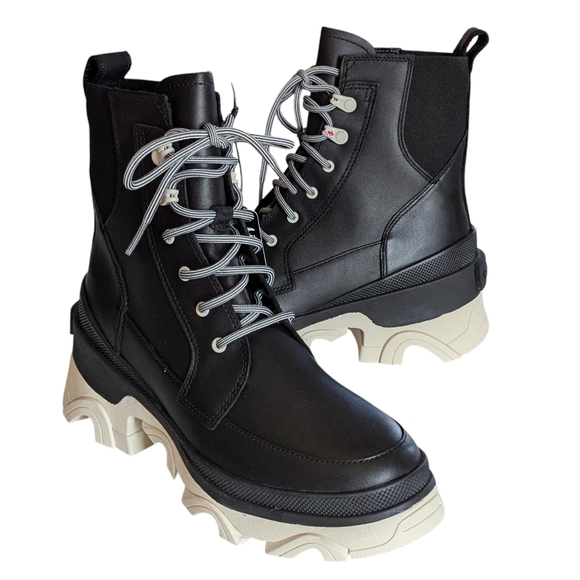 Sorel Brex Black and White Boots Size 8 - Picture 1 of 10